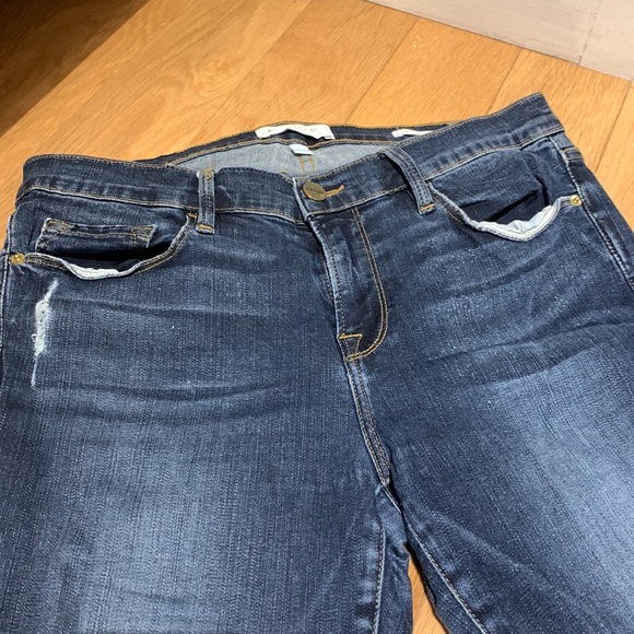 FRAME DENIM LE SKINNY DE JEANNE CROP DARK BLUE JEANS - Picture 4 of 7